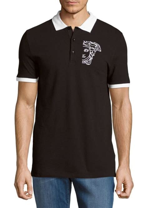 versace grey polo shirt embroidered|versace look alike shirts.